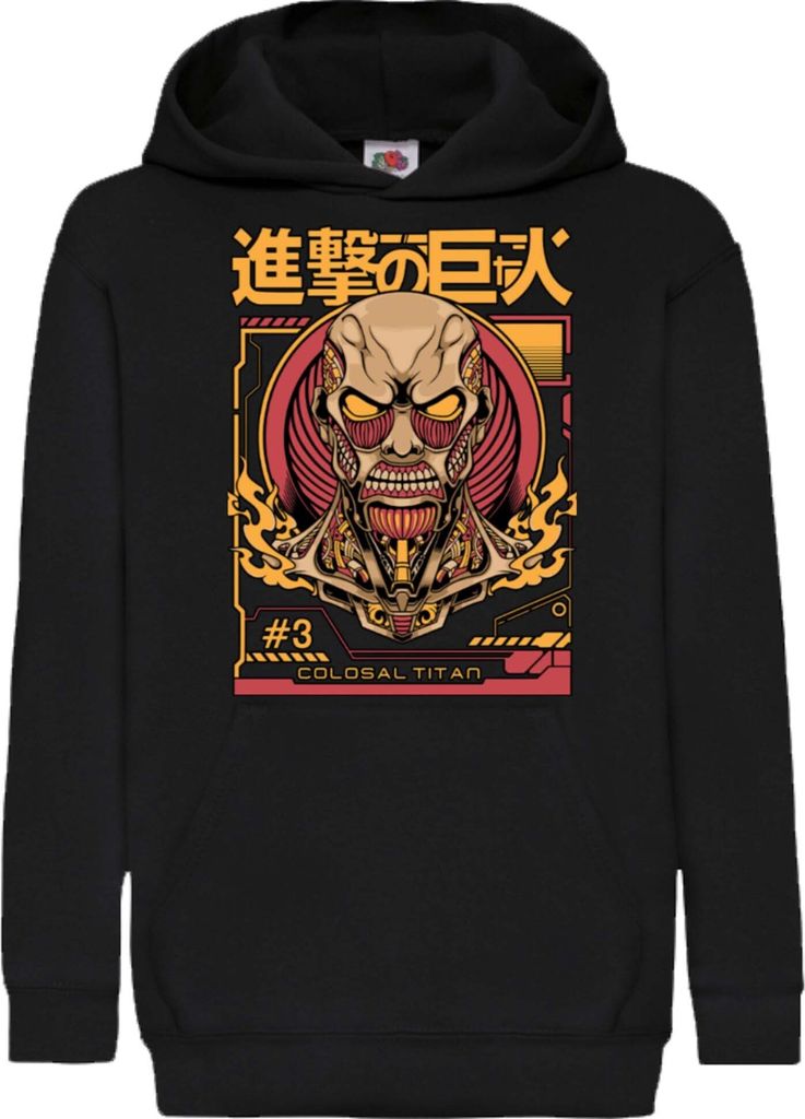Kinder Kapuzenpullover Attack Anime On Titan Colosal Titan, 5-6 Jahr - 116 / Schwarz