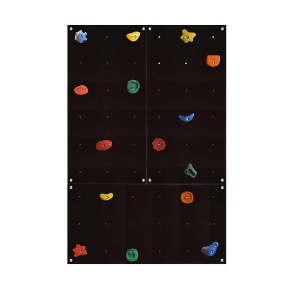 Kletterwand Outdoor mit bunten Klettersteinen und Montagematerial für Kinder und Erwachsene Größe: 3 Platten (1,95 m²)