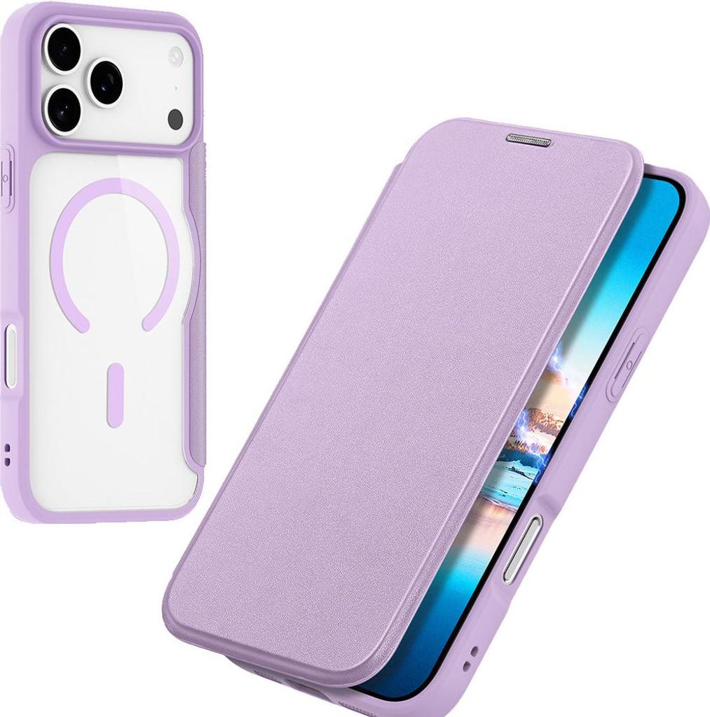 iPhone 17 Pro Max Hülle - Dux Ducis Skin X Pro Series Klapphülle - MagSafe Compatible - Lavendel