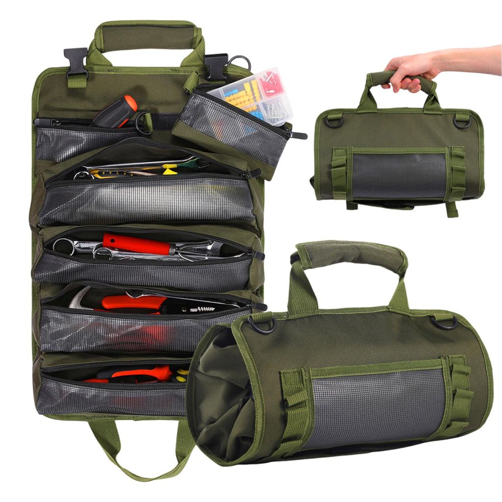 Werkzeugtasche, Werkzeugrolle für Handwerker, Werkzeug Rolltasche, 50x32.5x8cm