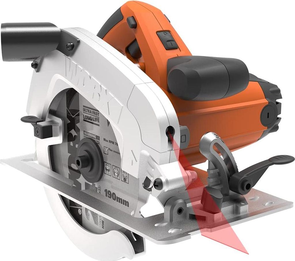 Worx WX445 Scie circulaire portative 1600W Guide laser Image du produit 