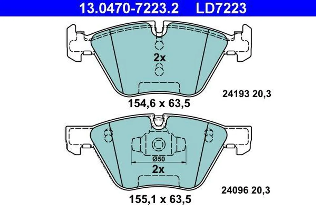 Plaquettes de Frein Idéales pour BMW 1er E87 E81 Conduite Urbaine ATE