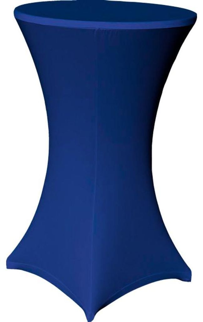 Stehtisch Husse Blau Ø 80 cm mit Fußlaschen Stretch Produktbild 