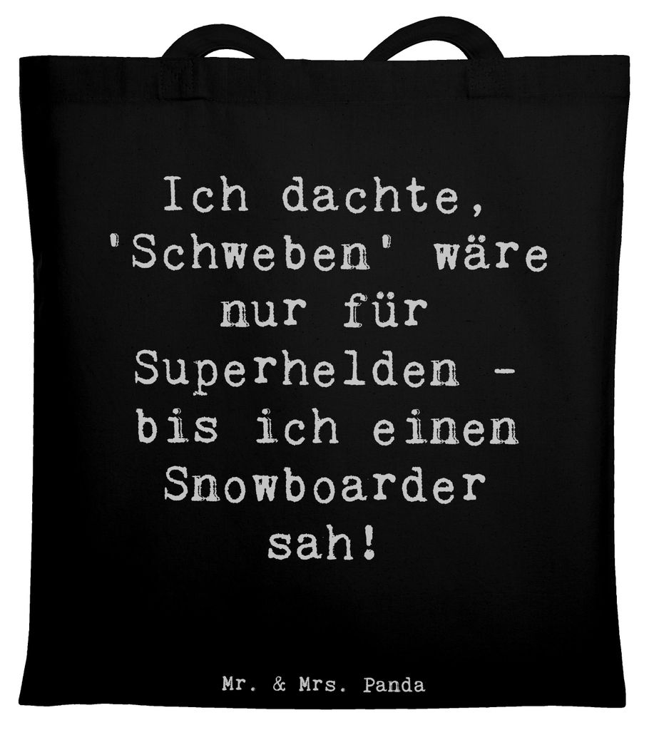 Mr. & Mrs. Panda Shopping Tasche Spruch Snowboarden Zauber - Schwarz - Geschenk, Berge, schneebedeckte Hänge, Laptoptasche, Freiheit, Sportler Ges...