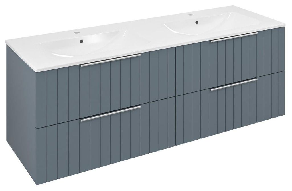 Sapho CIRASA STRIP Waschbeckenunterschrank mit Doppelwaschbecken 141x54x46cm, Siena