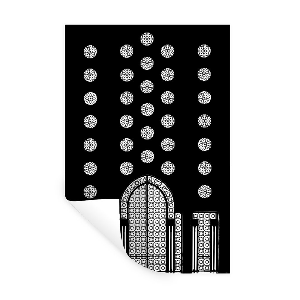 MuchoWow Wandtattoo Wandsticker Wandaufkleber Architektur - Schwarz - Weiß - Muster 40x60 cm Selbstklebend und Repositionierbar - Wierderverwend...