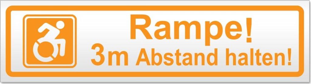 Rampe! Motiv 3m Abstand halten! Magnetschild Schild magnetisch