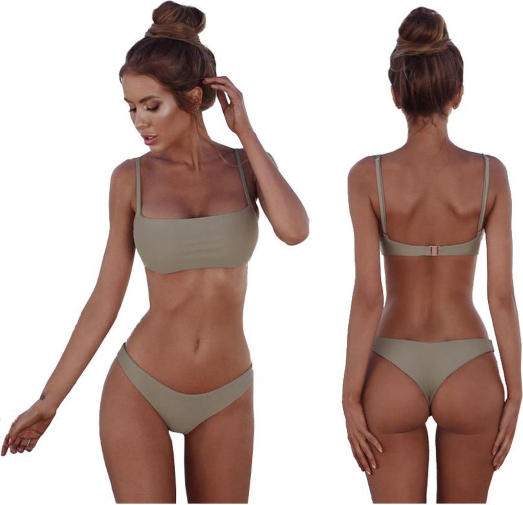 Badeanzug - Bikini - für Frauen - zweiteilig - für den Strand - Grün - Größe M - ideal zum Sonnenbaden