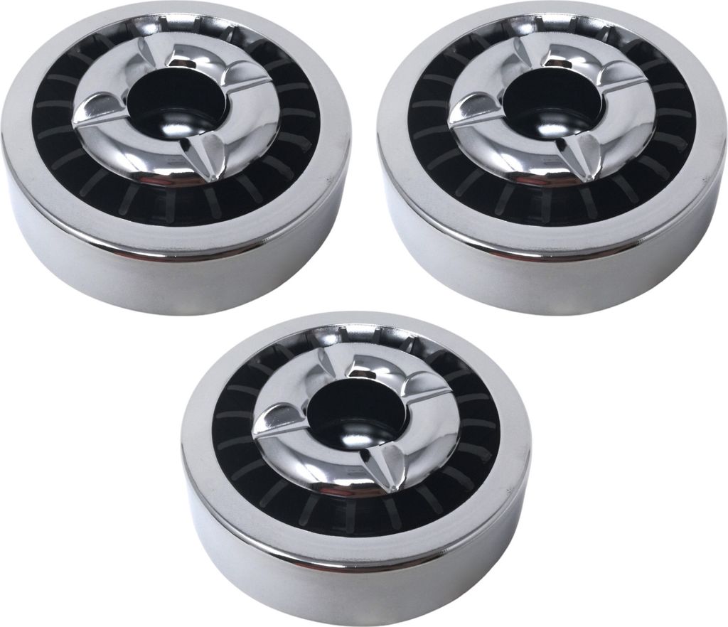 3x SILBER, Starlet24 Windaschenbecher Gluttöter rund flach - stabiler Metall-Kunststoff-Aschenbecher für draußen & drinnen, spülmaschinenfest