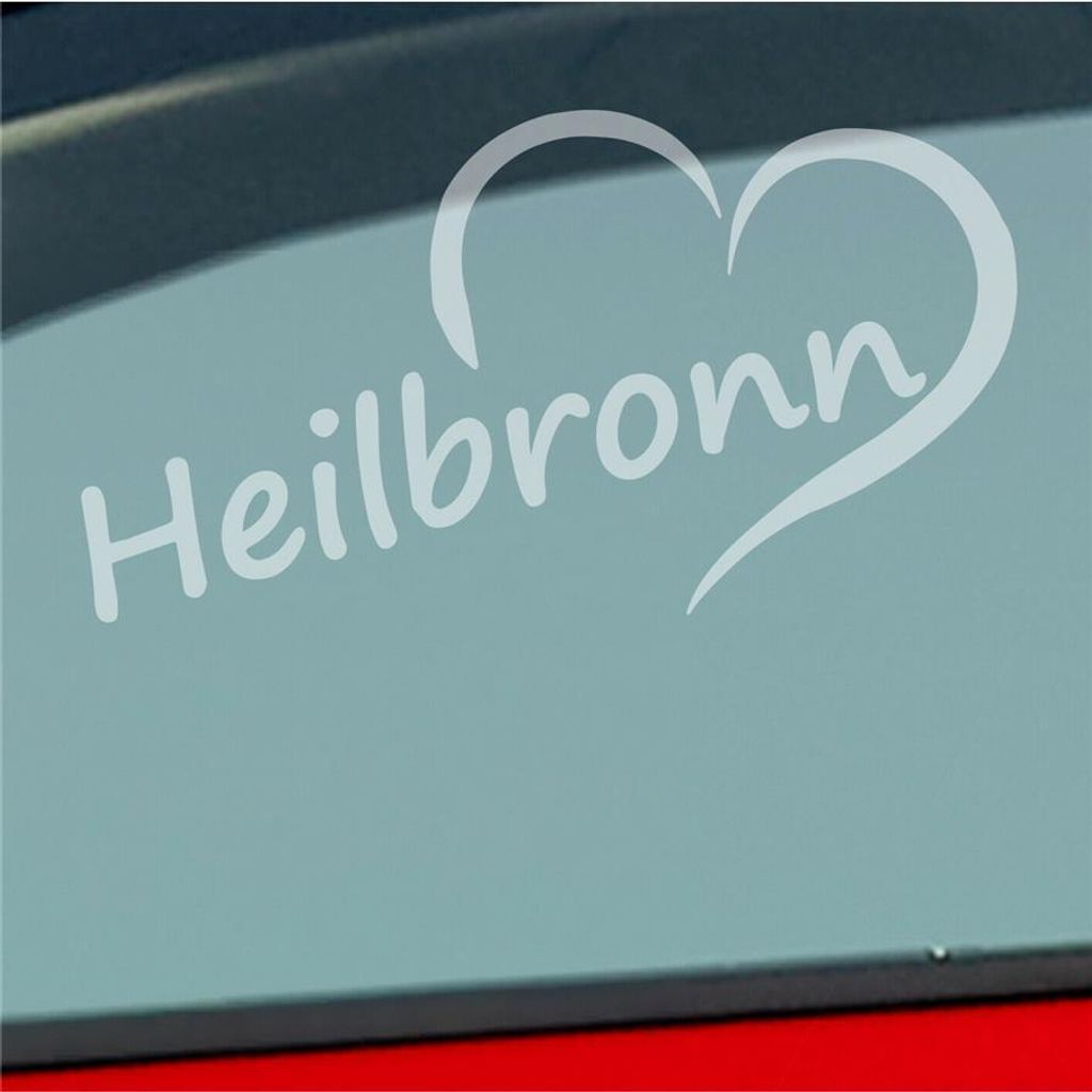 Auto Aufkleber Heilbronn Herz Stadt City Liebe Love Heart 15x8 cm Milchglas Sticker Heckscheibenaufkleber