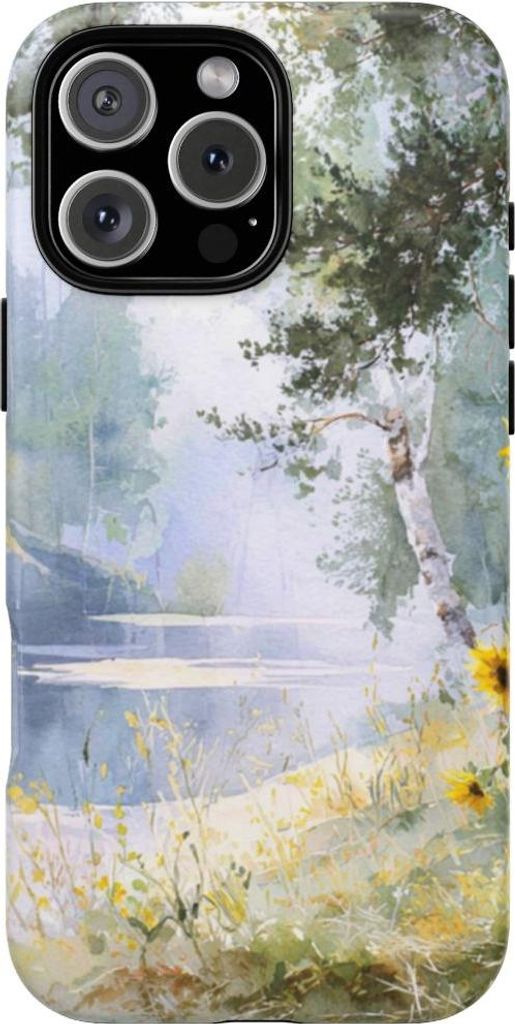 Sonnenblumen am Waldufer – Hülle Kompatibel mit iPhone 16 Pro Max