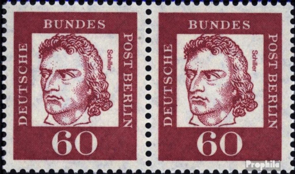 Briefmarken Berlin (West) 1961 Mi 209wP waagerechtes Paar Produktbild 