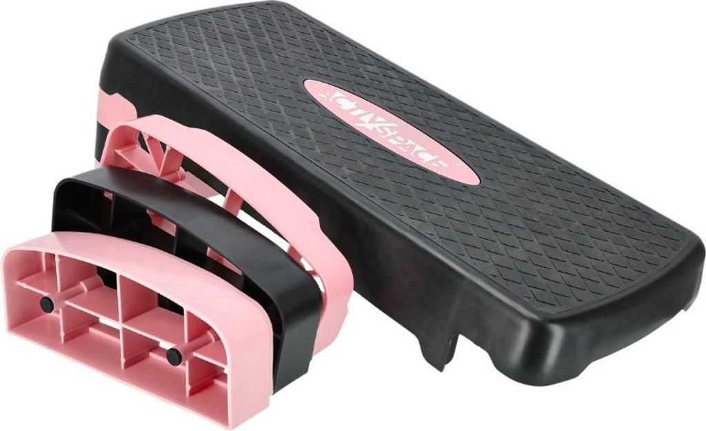 COSTWAY Stepper Aerobico 3 Altezze (10-15-20 Cm) – In PP Antiscivolo, Carico Max 250 Kg, Per Casa E Palestra, Nero/rosa