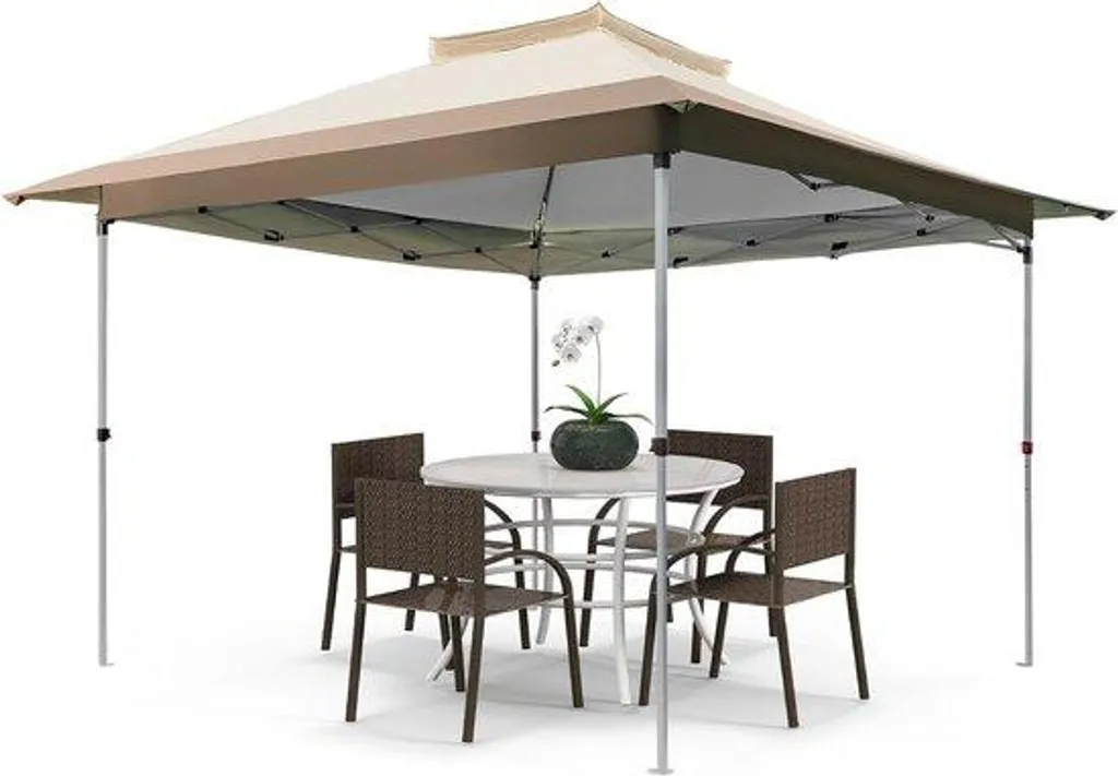 Pavillon de jardin robuste 3,6x3,6 m imperméable avec protection UV 50+