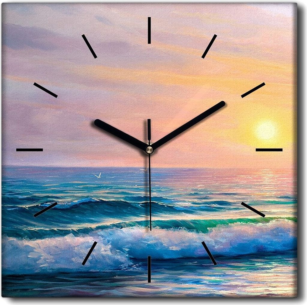 Coloray Uhr auf Leinwand 30x30 cm Wand Uhr Dekoration Produktbild 