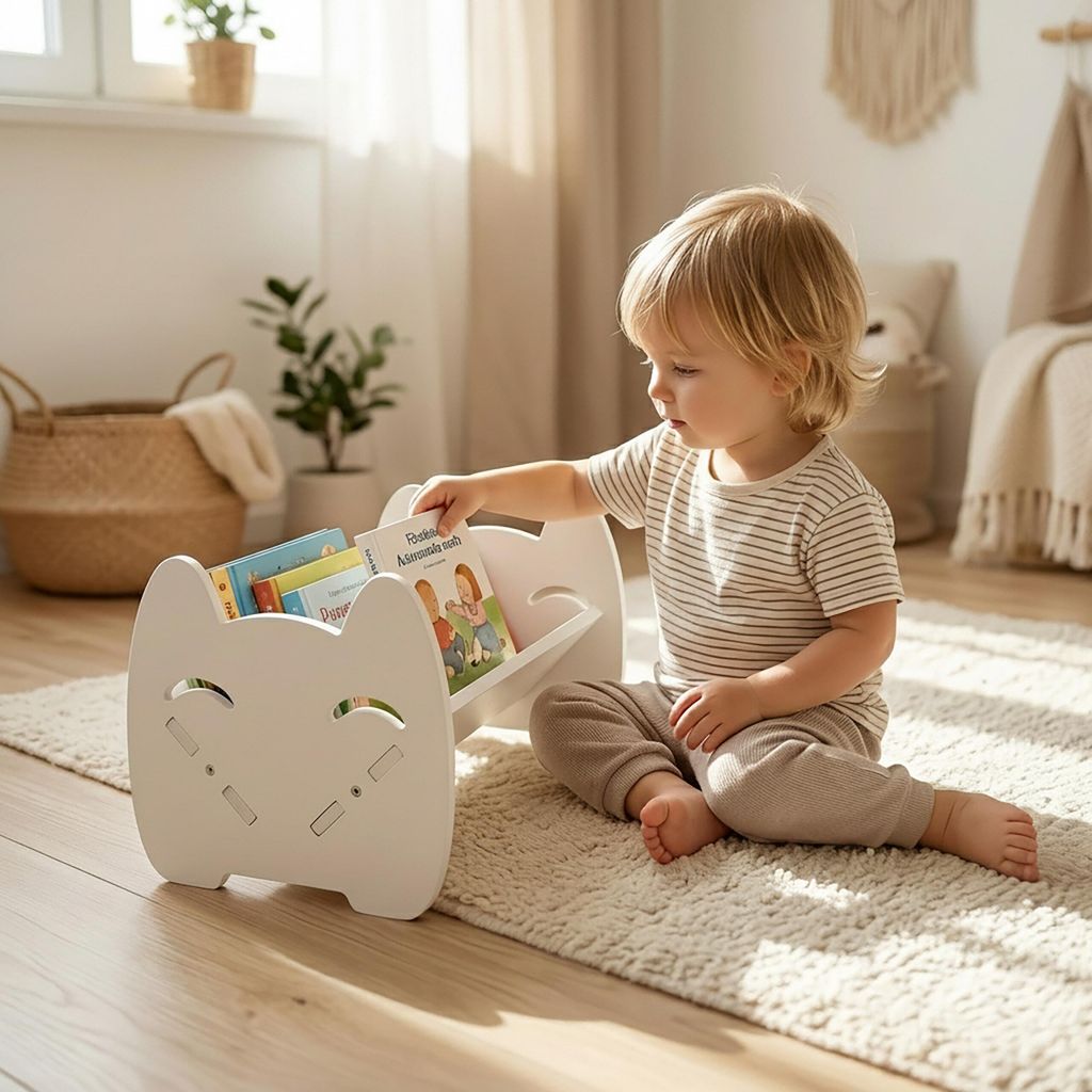 Relaxdays Kinderboekenrek, tafelorganizer in de vorm van Productafbeelding 