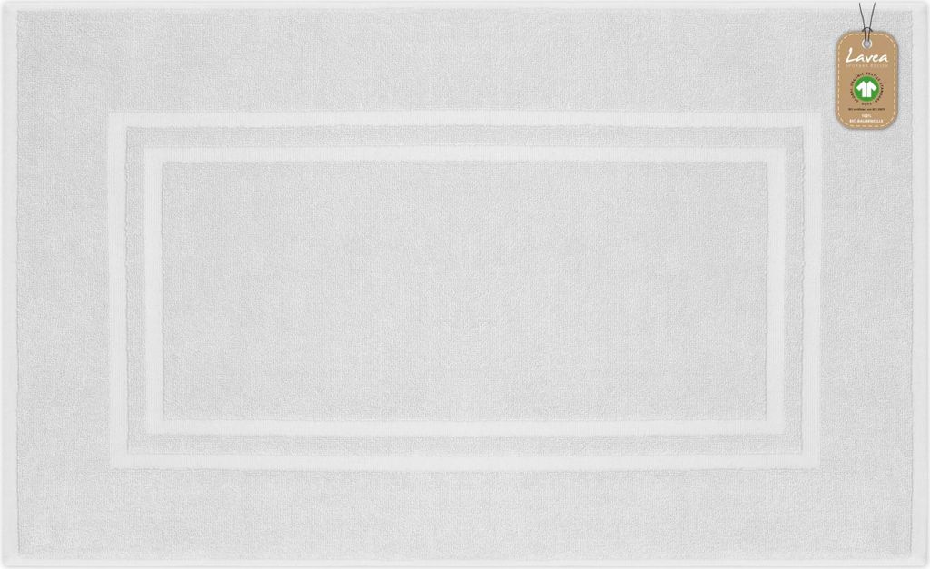 Lavea Badematte 50x80 cm, Badteppich Bali aus Baumwolle, rutschfester Badvorleger, saugstarker Badezimmerteppich, 100% GOTS Baumwolle, Premium Fr...