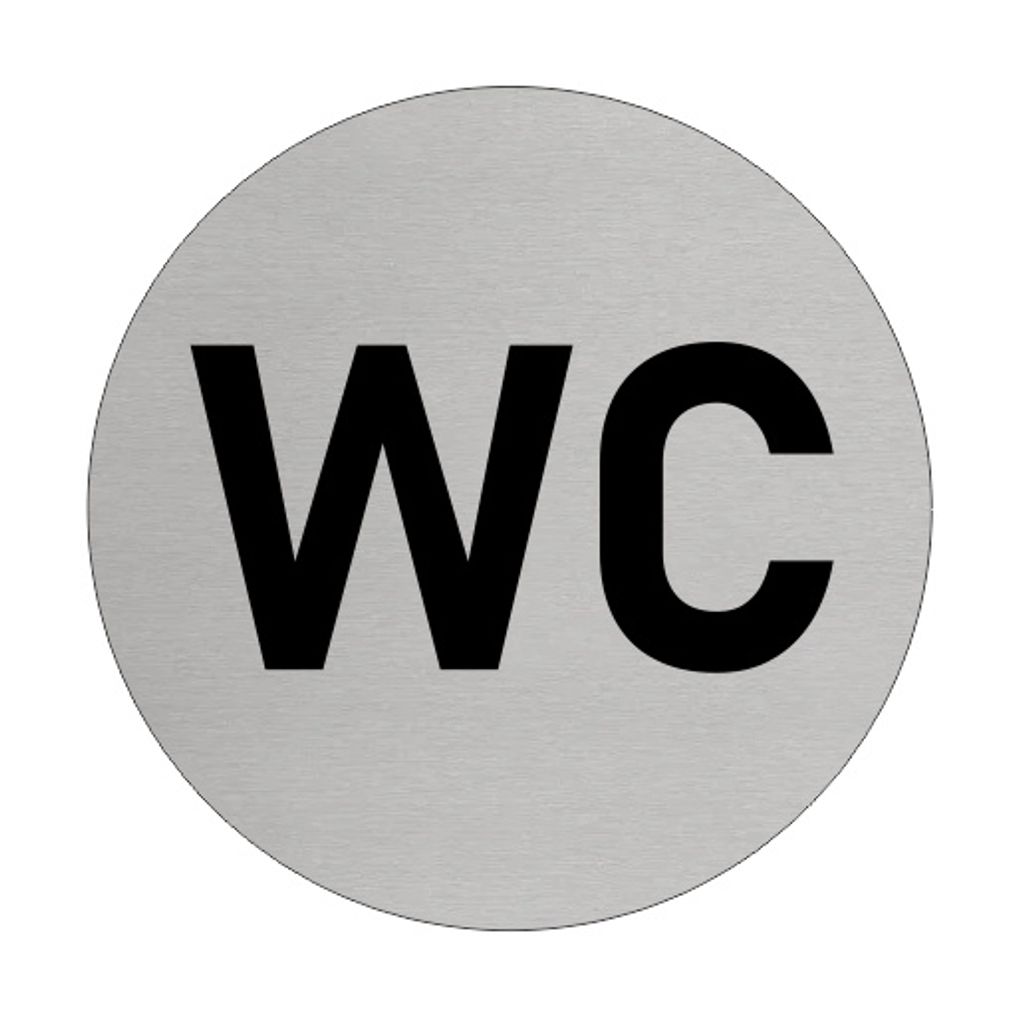 CombiCraft Aluminium Türschild 'WC' - Ø75mm mit 3M-Klebeband