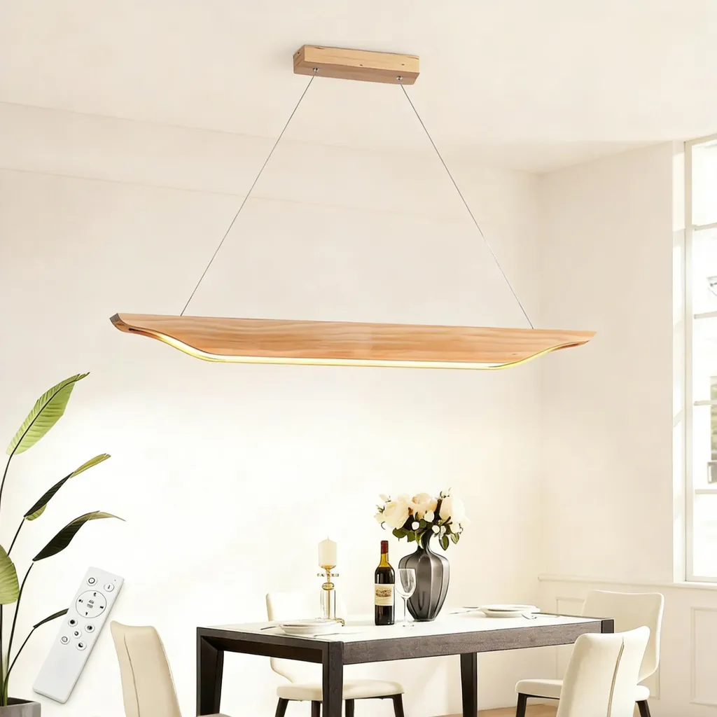 Luminaire Bois LED 90CM avec Télécommande pour un Éclairage Réglable