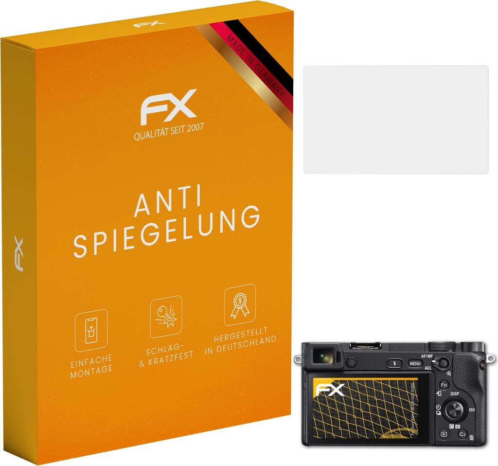 atFoliX FX-Antireflex 3x Schutzfolie kompatibel mit Sony Alpha a6300 (ILCE-6300) Displayfolie