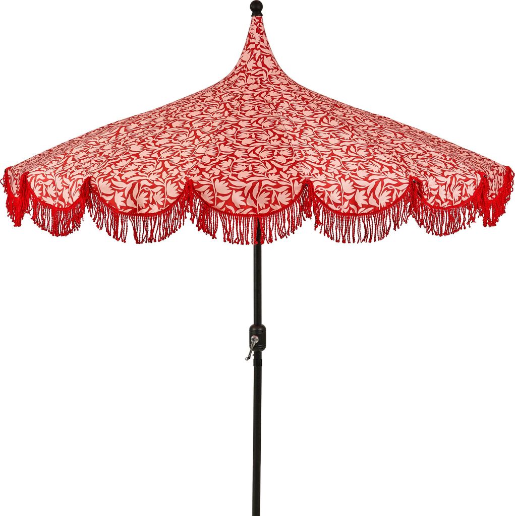 Mica Decorations Kelly Sonnenschirm mit Tragetasche - Stockschirm 238 x Ø235 cm - Garten oder Balkon Sonnenschutz - Polyester, Stahl - Rot