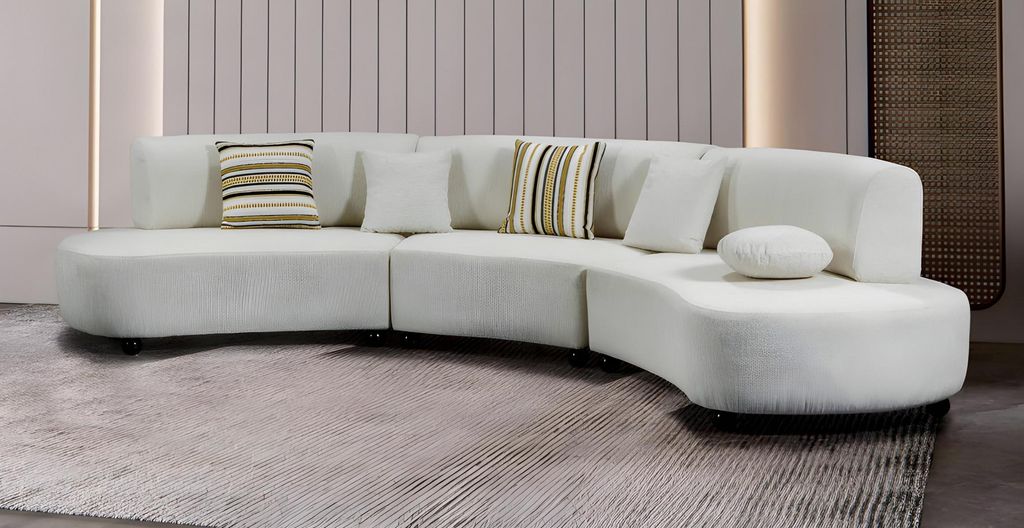 5 Seater Ecke Sofa Modulsofa Couch Geschwungene Gebogene Form Sektionell