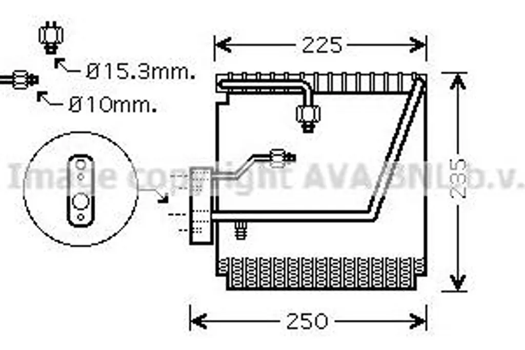 Solution clim : Évaporateur AVA HDV198 pour Honda Civic, CR-V et Insight