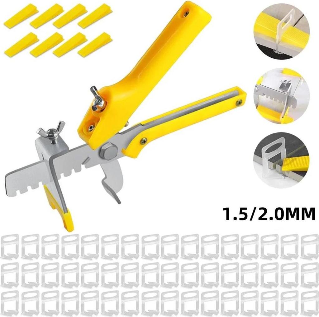 Fliesen Nivelliersystem - Basis-Clips Abstandhalter - Fuge 1,5 mm - Menge 500 Stück - Für Wand & Boden - Messing
