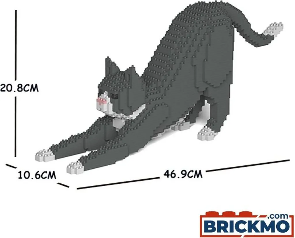 Fini les figurines fragiles ! Chat blanc et gris Jekca ST19GTC04 solide