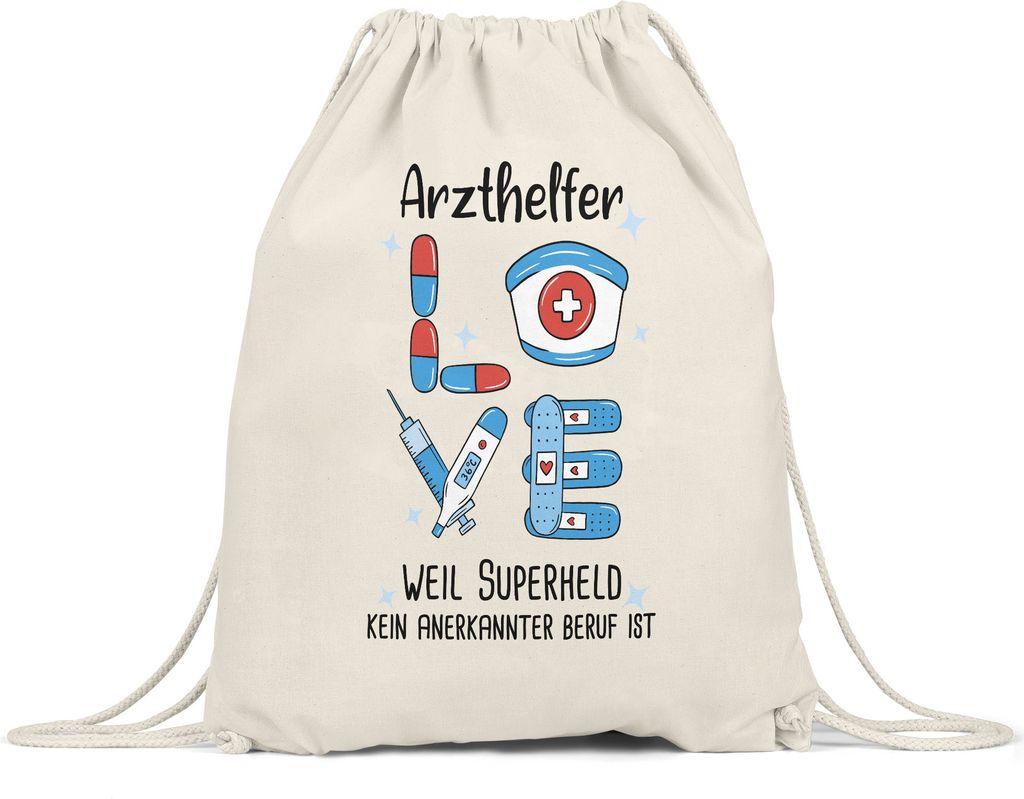 Ich Bin Arzthelfer Weil Superheld Kein Anerkannter Job Ist Turnbeutel Gymsack Geschenk Danke Sagen