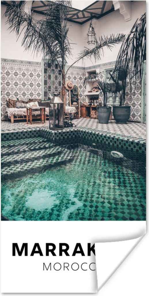 MuchoWow Poster Marokko - Marrakech - Dekoration 60x120 cm - Wandschmuck