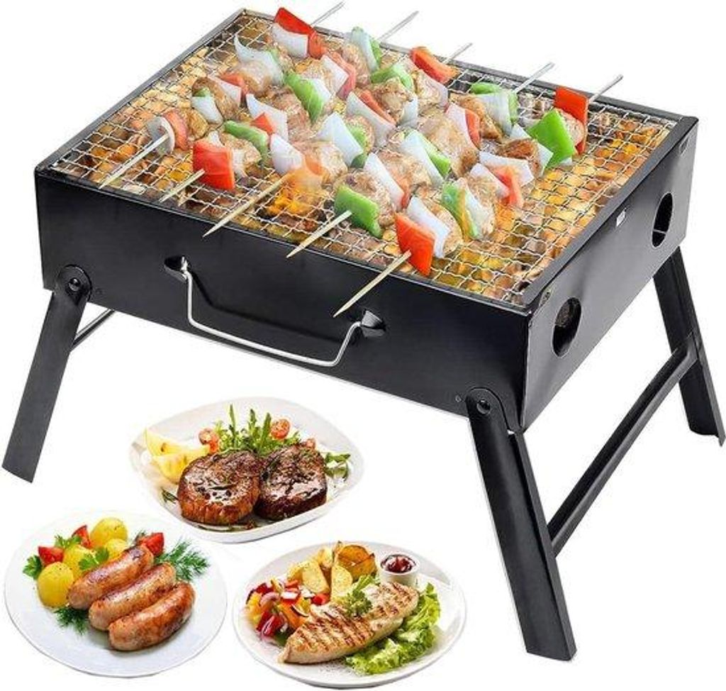Portable Holzkohle Grill - Camping Grill für Außenkochen - Ideal für Picknick und Camping