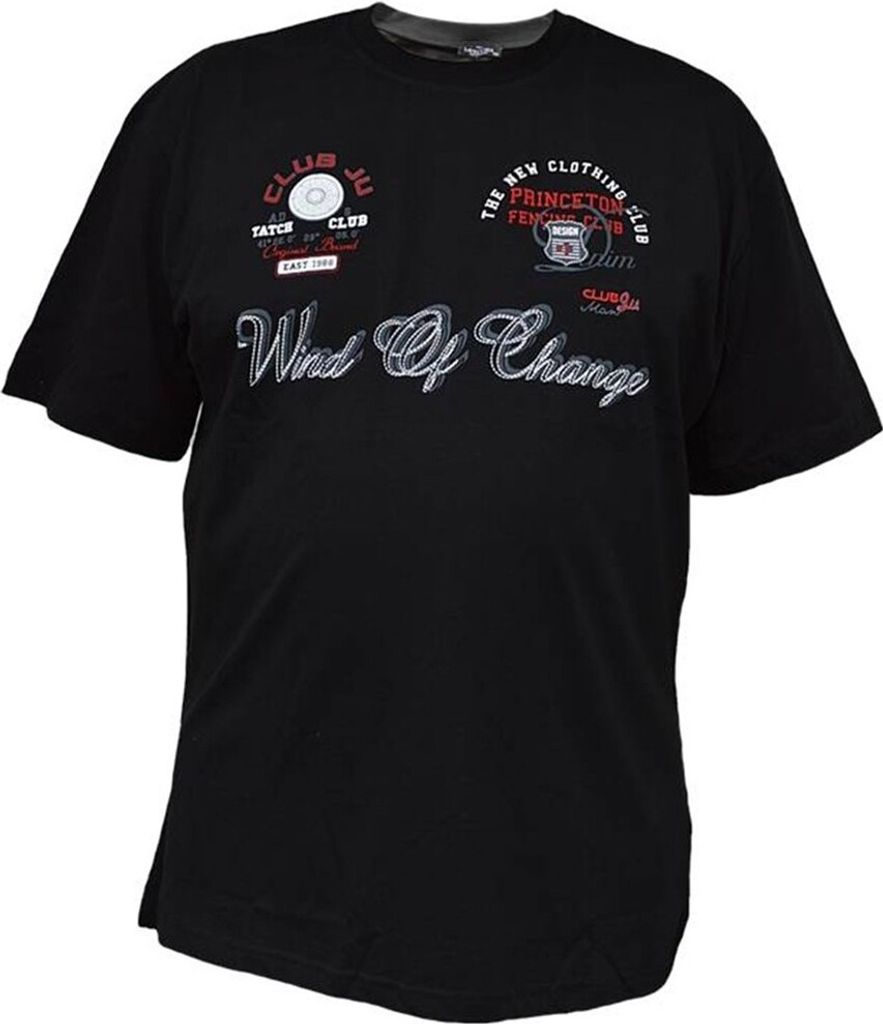 Übergrössen Designer T-Shirt Kurzarm LAVECCHIA 2 Farben FL-70601 Schwarz 3XL
