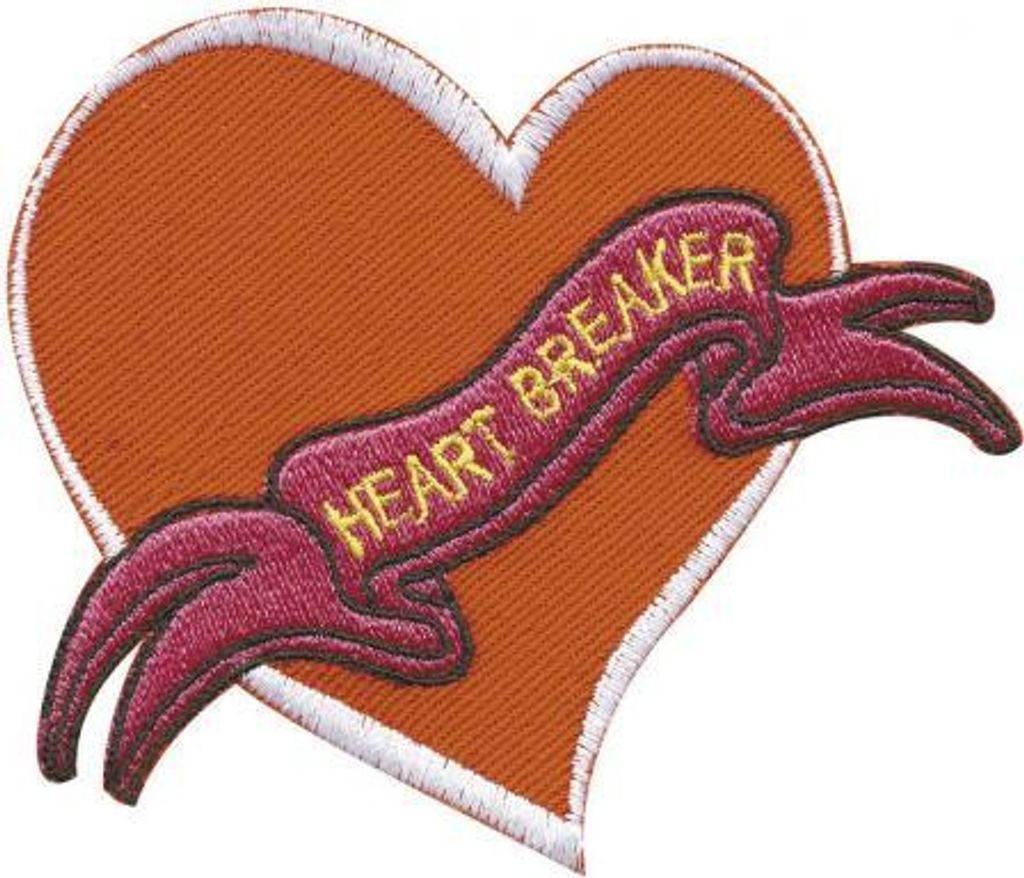 Aufnäher - Heart Breaker - 01981 - Gr. ca. 10 x 8 cm - Patches Stick Applikation