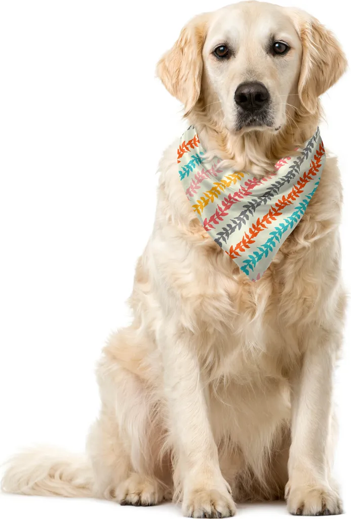 Bandana Cane ABAKUHAUS Fantasia Rami e Foglie 55x55cm | Stile Green