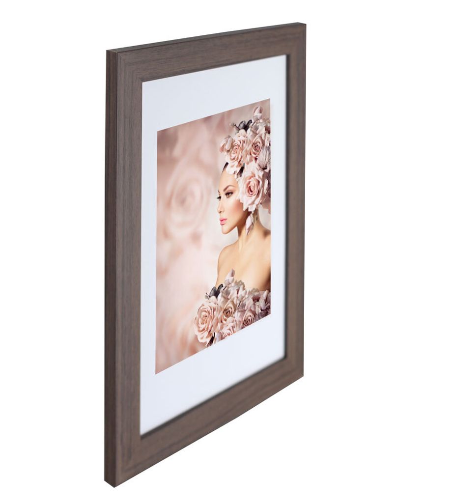 Bilderrahmen Holz Rahmen Plexi Acryl Collage Wanddeko Poster quadratisch S215 - Farbe: Eiche | Format: 30x30