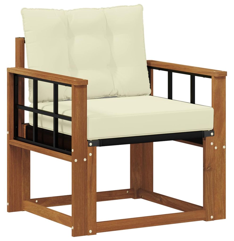 vidaXL Outdoor-Sofagarnitur Massives Akazienholz und Textilene