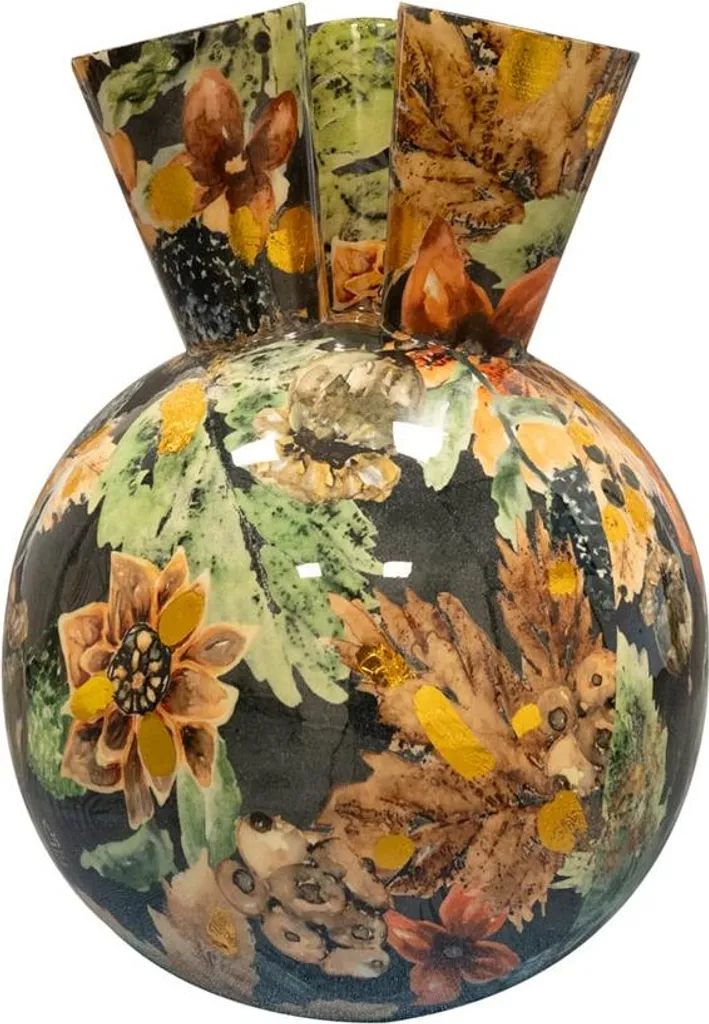 Vase Décoratif Tulpe Bleu Foncé 24x37 cm - Idéal pour Gros Bouquets