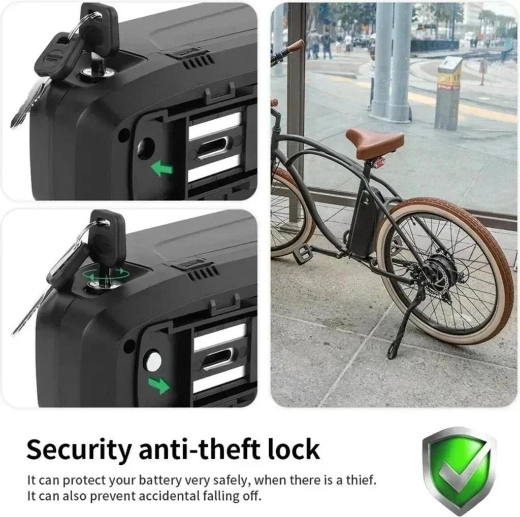 E-Bike Akku - Akku-Pack - 48 V 40 Ah - Li-Ion - Integriertes BMS - T-Stecker - Mit Ladegerät - Hellgelb