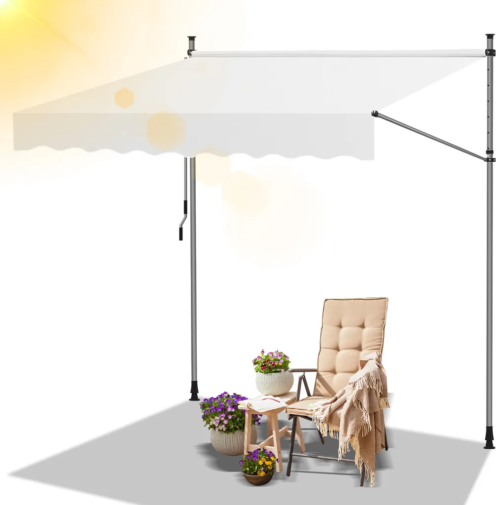 Tenda a Morsetto Clanmacy 200cm - Soluzione Salvaspazio Balcone