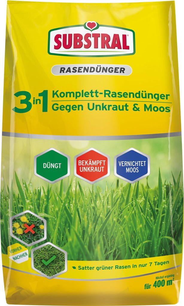 Substral 3in1 Komplettrasendünger, 14 kg für 400m² Produktbild 