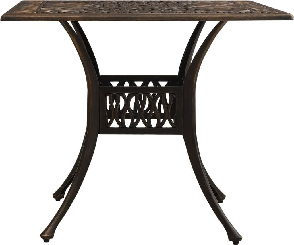 vidaXL Záhradný stôl Bronz 90x90x73 cm Hliníkový odliatok Obrázok produktu 
