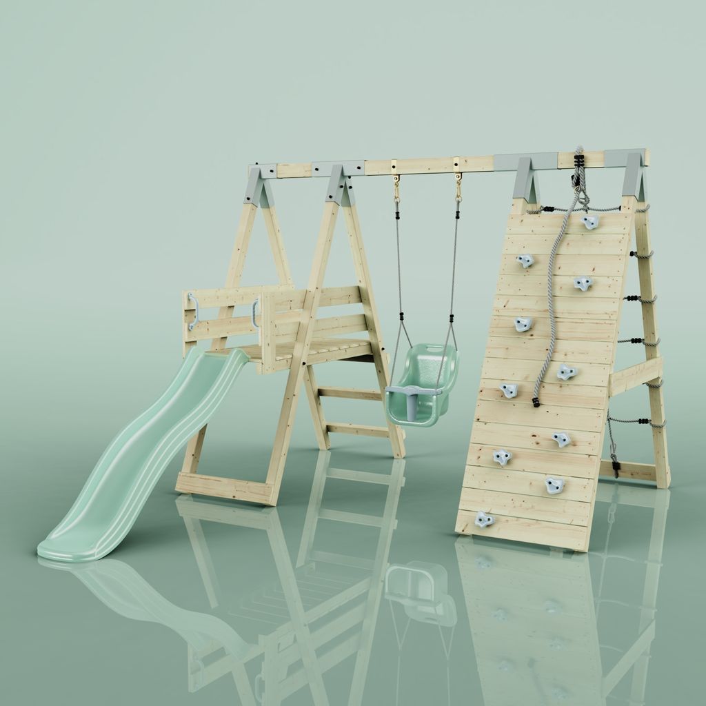 OutdoorToys Klettergerüst Hummel aus Holz in Grün Mintgrün