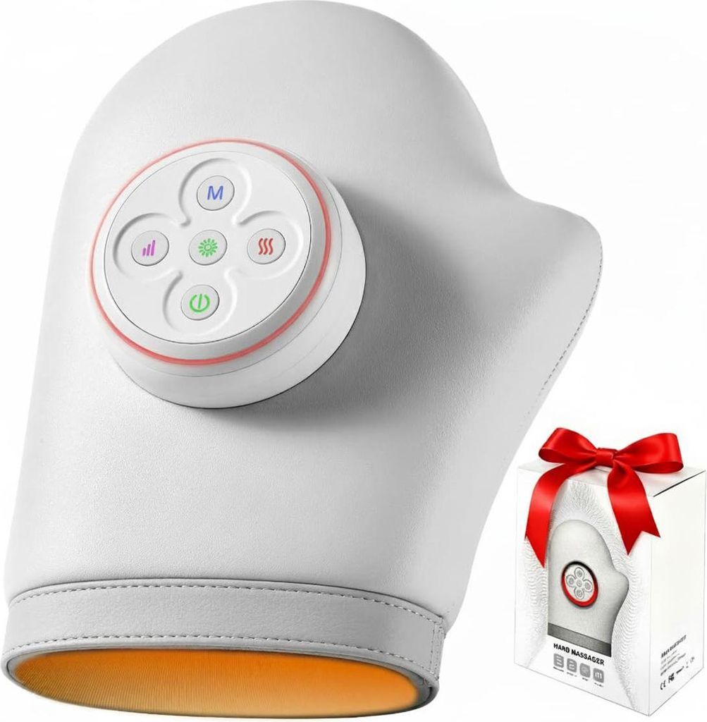 Handmassagegerät mit Heiz- & Druckfunktion – 5 Intensitätsstufen für Finger & Handflächen, tolles Geschenk für Frauen