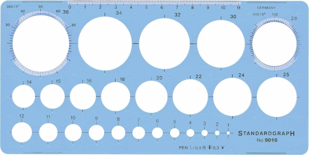 Standardgraph Schablone Kreise 25 Kreise Produktbild 