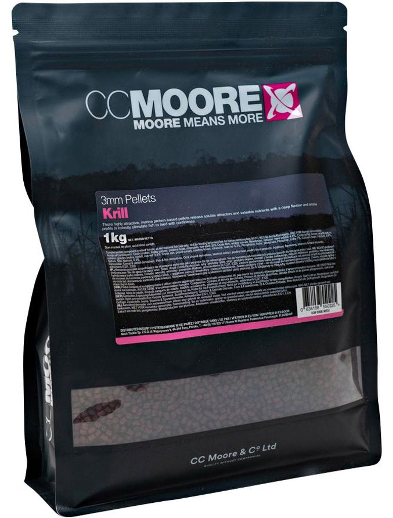 CCMoore Krill Pellets Angelköder für Karpfen, mit natürlichen Lockstoffen, 5 kg, 3 mm