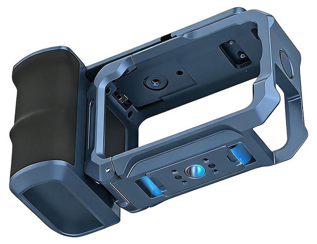 ZELURXX Metall-Käfig mit Handgriff für DJI Action 6, 3-Band Radio, eingebauter Lautsprecher – ABS-Material, für Zuhause und Outdoor, Blau