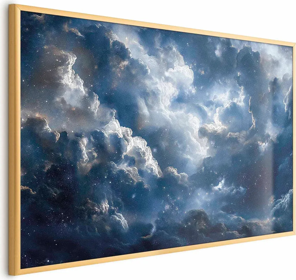 Mappa Stellare 60x40 con Cornice Oro - Poster Astronomico Qualità PRO