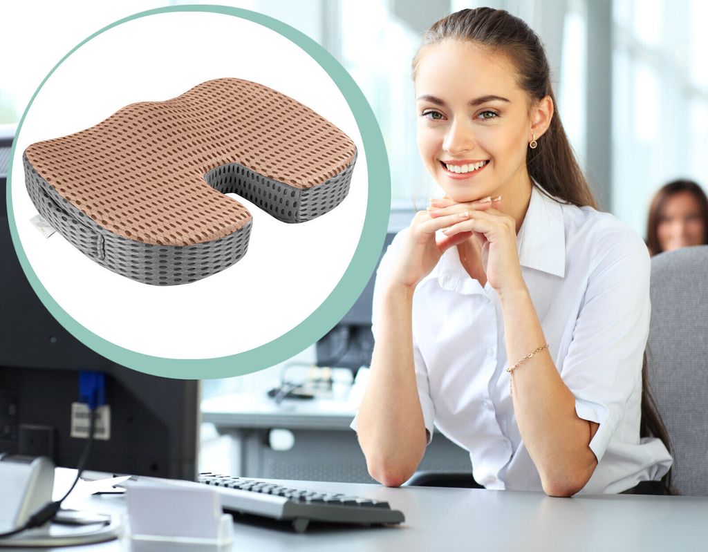 Hnedý ortopedický podsedák na kreslo, profilovaný z Obrázok produktu 11