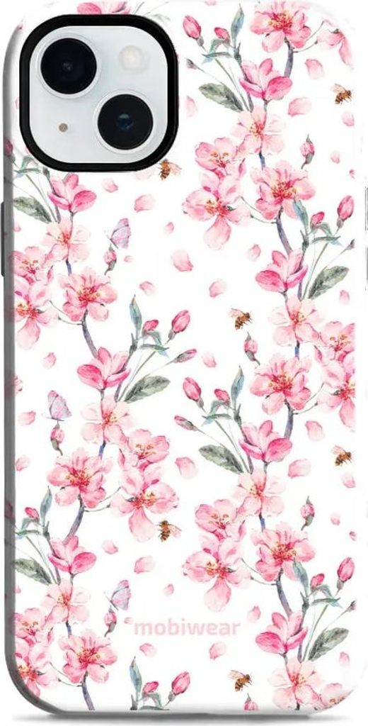 Handyhülle für iPhone 15 Plus, Mobiwear Elite Pro, Japanischer Blumenstrauß